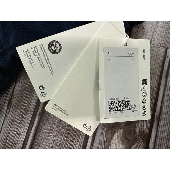 COS 100% wool rollneck sweater sz S color Navy NWT MSPR 135 - Picture 2 of 8